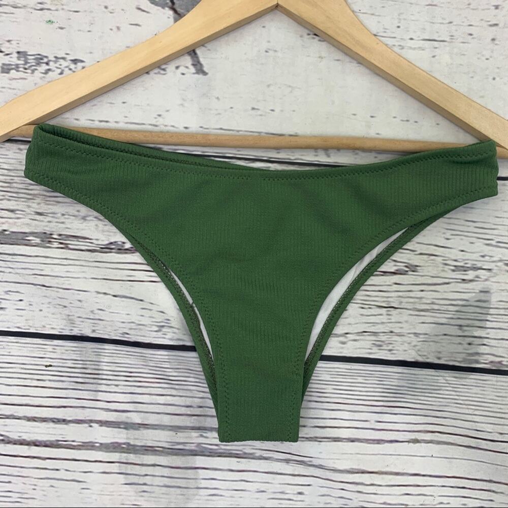 army green bikini bottom ribbed small